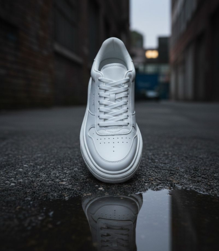 Beyaz Deri Sneaker – ?ehir Stili